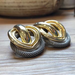 Vintage | Gold-tone Statement Pierced Earrings